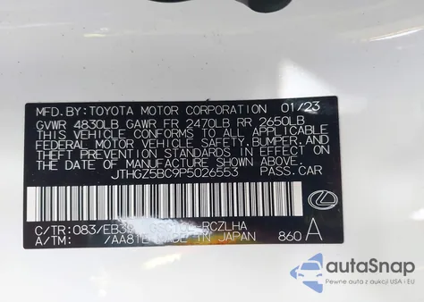 2023 Lexus Rc 350 F Sport z USA, uszkodzony, nr VIN JTHGZ5BC9P5026553